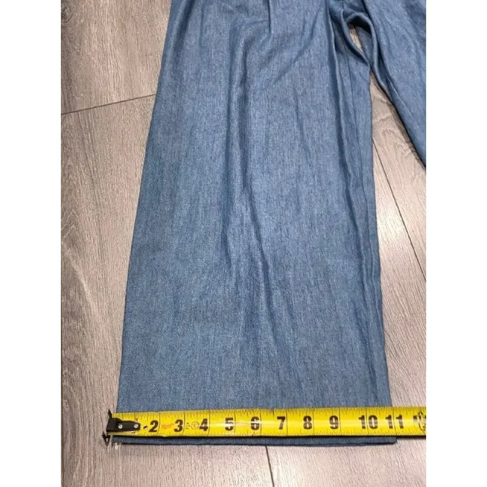 Vintage Jeffrey and Dara Evening Wide Leg 1 Piece Jumpsuit Denim Blue 10 A006204